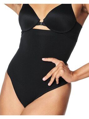 NWT Spanx 10418R SPANXsculpt Seamless Power High-Waisted Thong Shapewear Black S